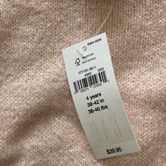 NWT gap girls lurex puff sleeve shimmer sweater sz.4yrs - Picture 2 of 5